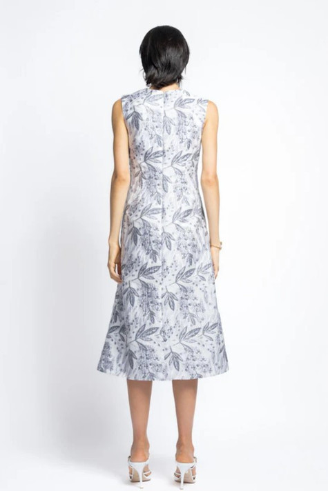 Hand-Embroidered Shift Dress with Reversible Coat