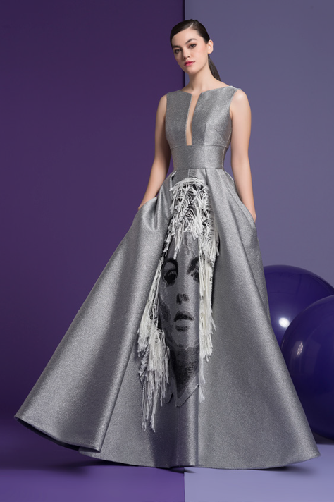 Gray Sleeveless Jennifer Gown - District 5 Boutique