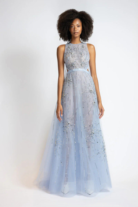 Starburst Embroidered Gown