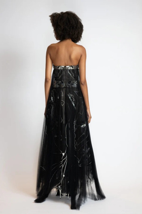Rhyme Embroidered Tulle Gown