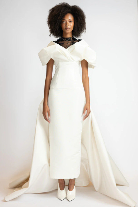 Faille Gown with Train