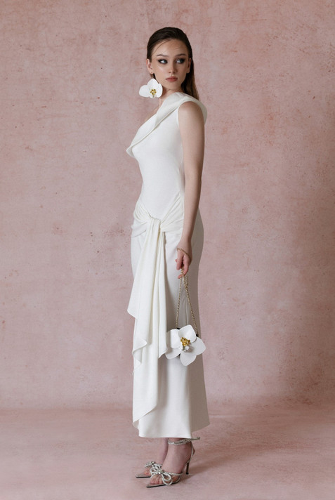 Draped Midi Dress
