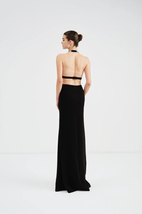 Beaded Top & Crepe Skirt