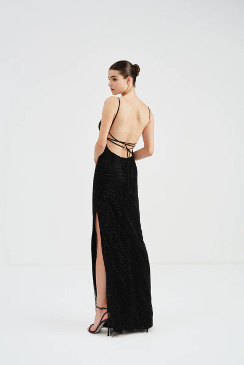 Sleeveless Lace-Up Back Dress