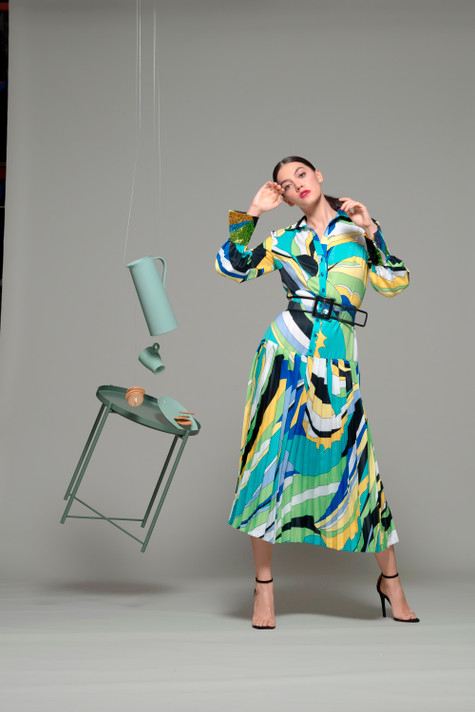 Isabel Sanchis Long Sleeve Midi-Tea Dress 120