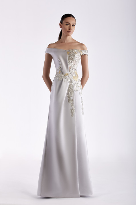 Guipure Satin Gown