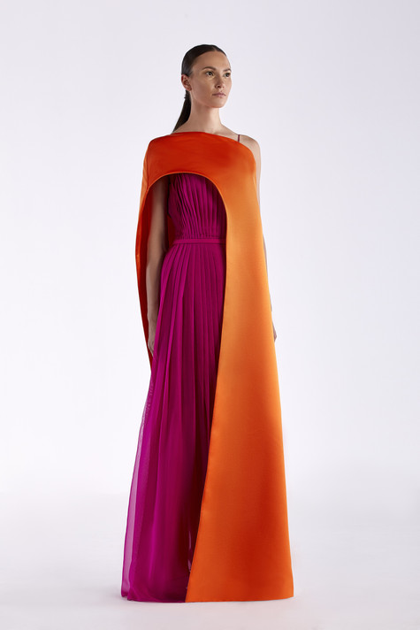 Chiffon and Satin Gown