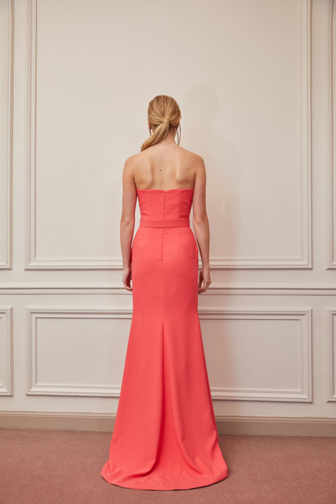 Sweetheart Neck Slit Gown
