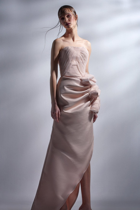 Strapless High-Lo Gown