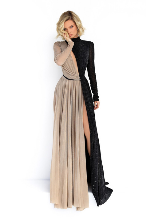 Morgan Long Sleeve Galaxy Jersey Gown