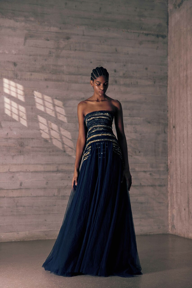 Georges Hobeika Strapless Ruffle Tulle Gown- District 5 Boutique