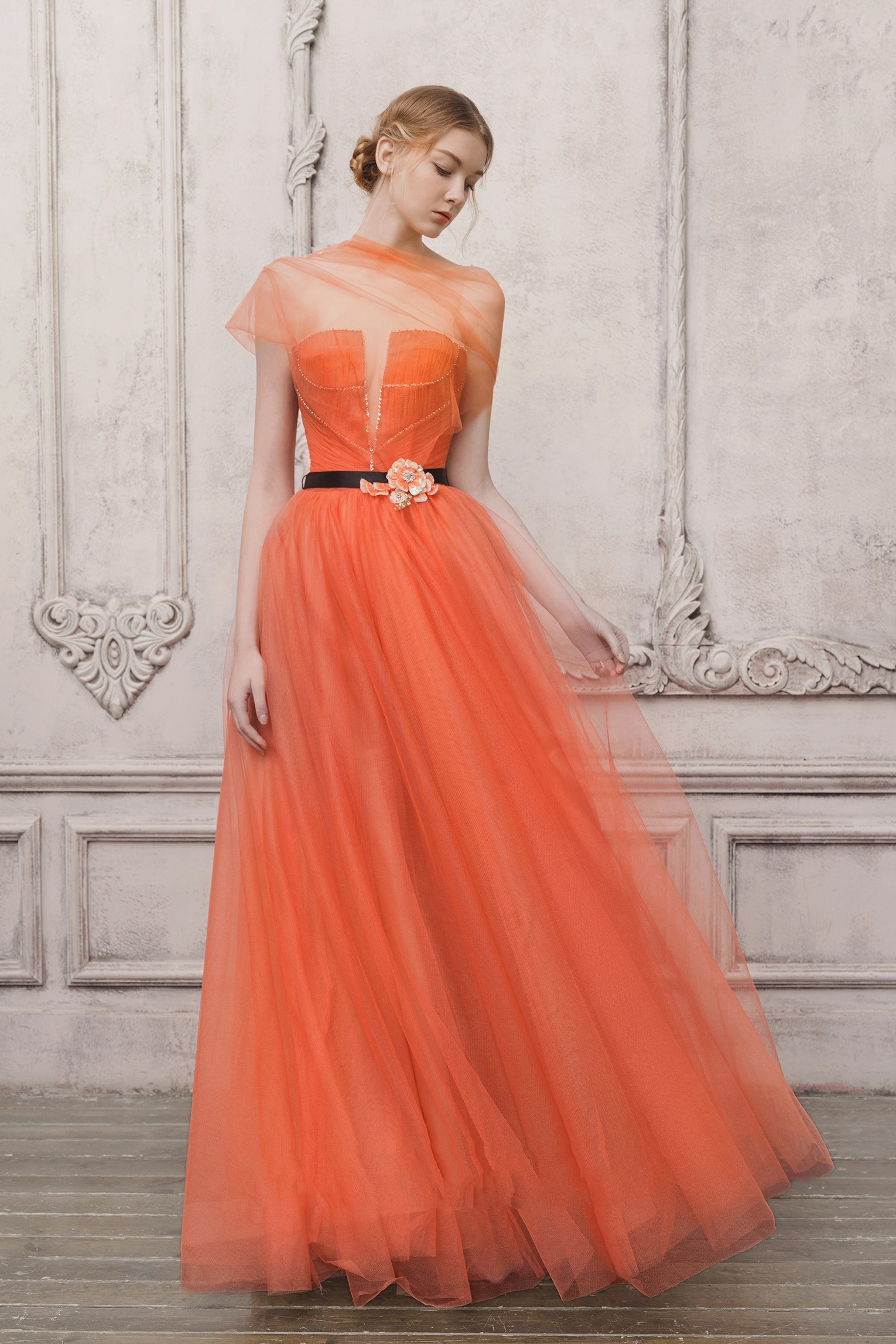 The Atelier Couture Sheer Illusion A-Line Gown - District 5 Boutique