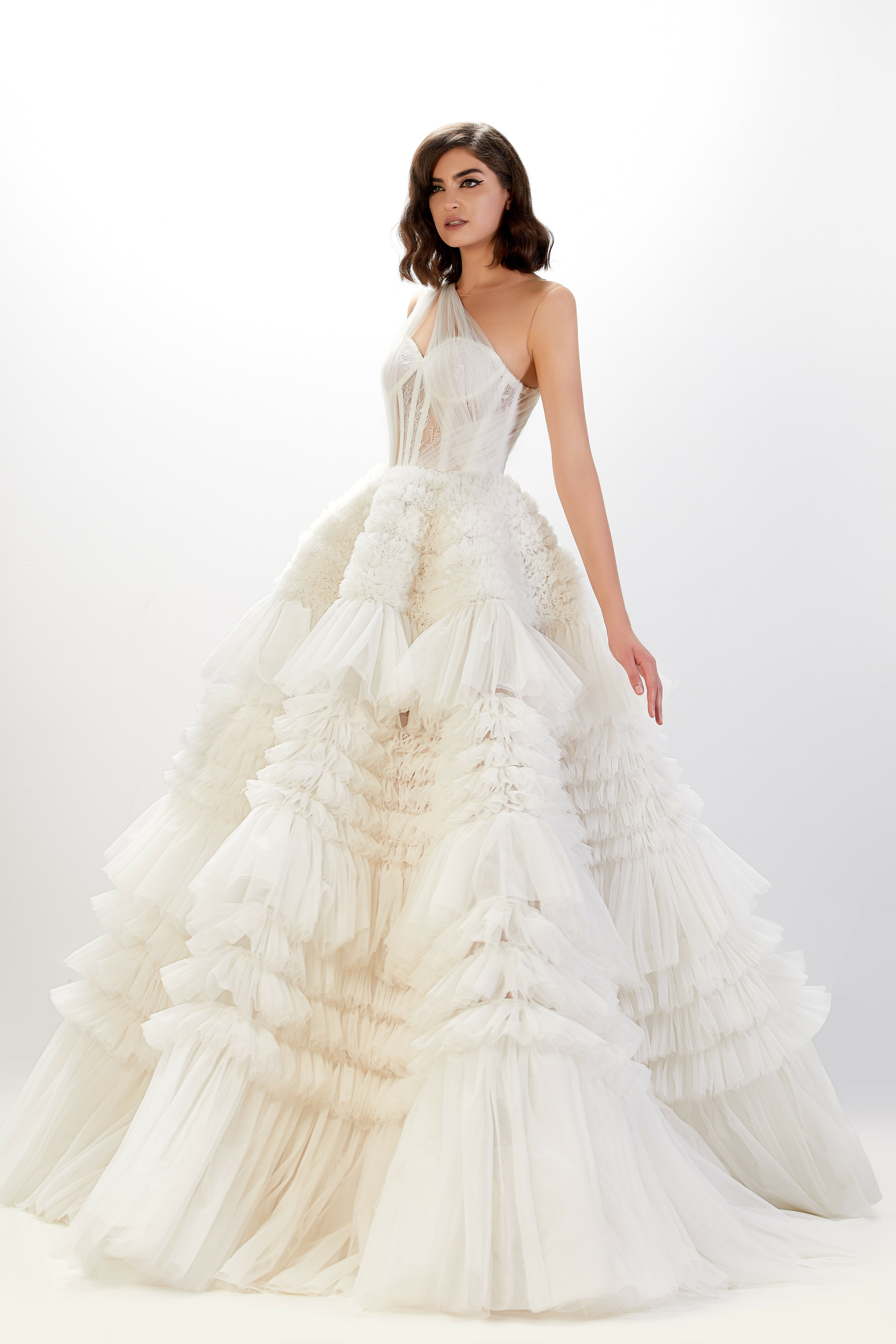Abdo Aoude Couture White Tulle Gown- District 5 Boutique