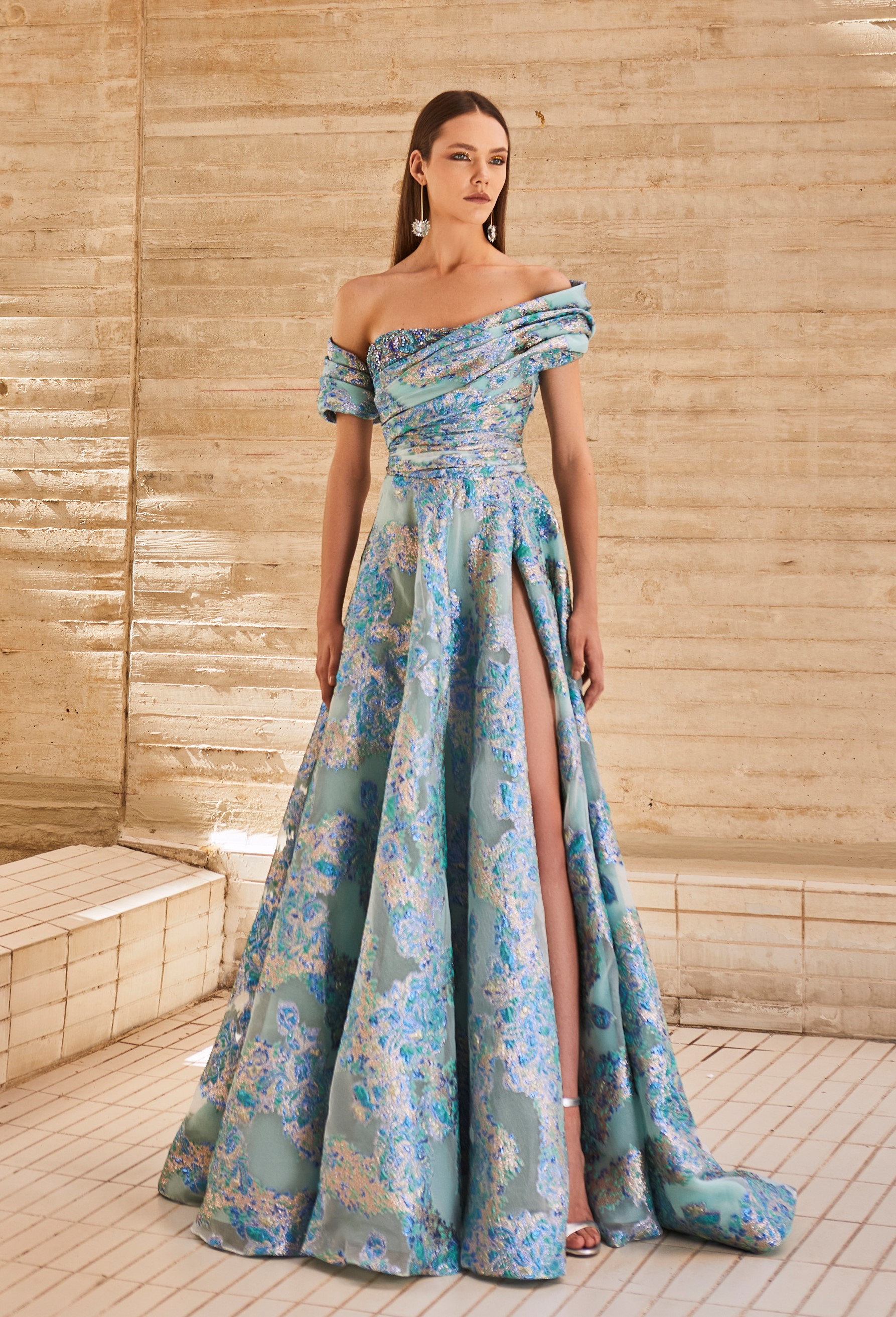 Jacquard sales evening gown