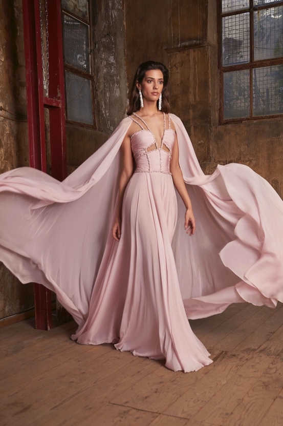 Tony Ward Cape Dress Gown- District 5 Boutique