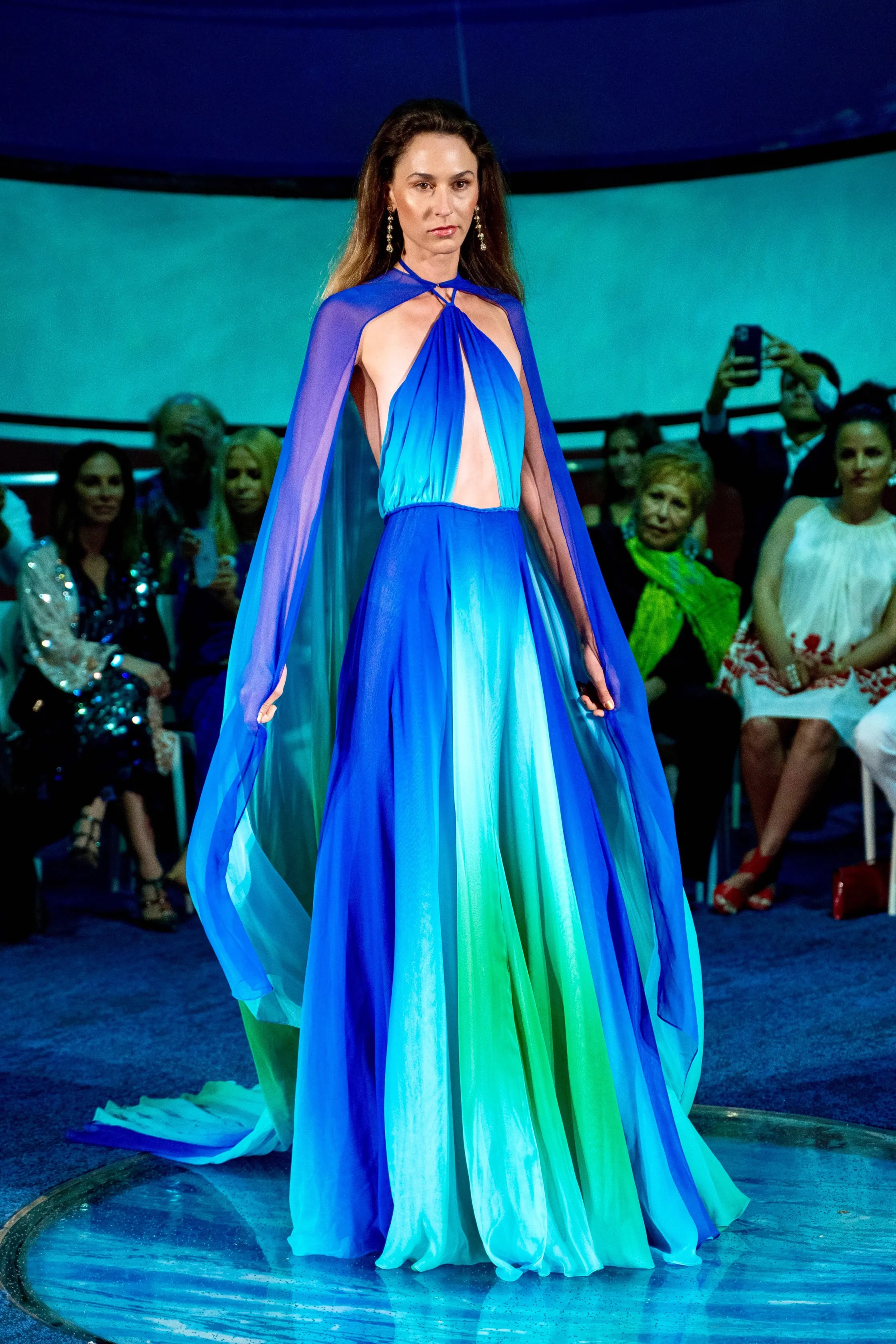 Naeem Kahn Multi Cape Halter Gown - District 5 Boutique