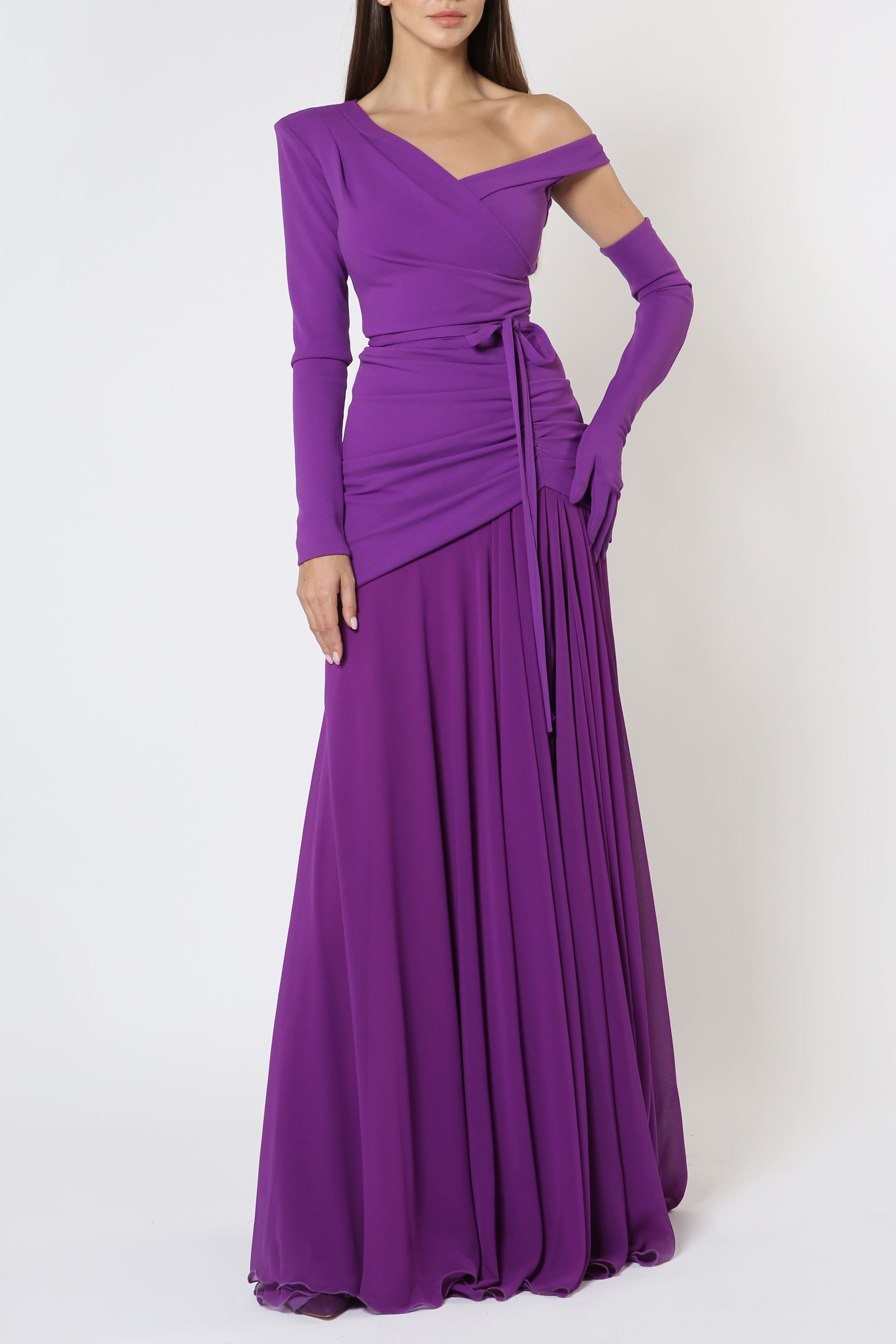 Scuba Crepe Chiffon Gown