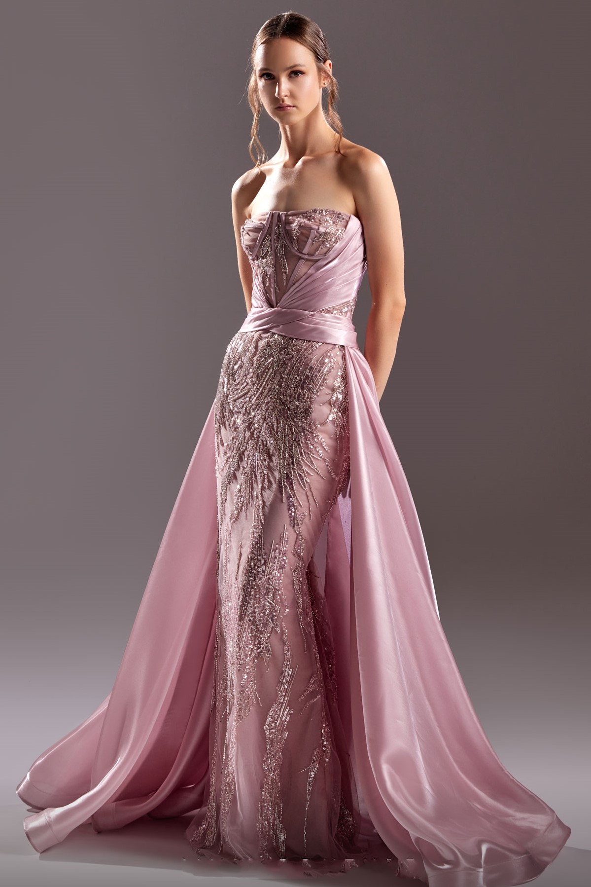 Crystal Lace Shimmered Corset Gown