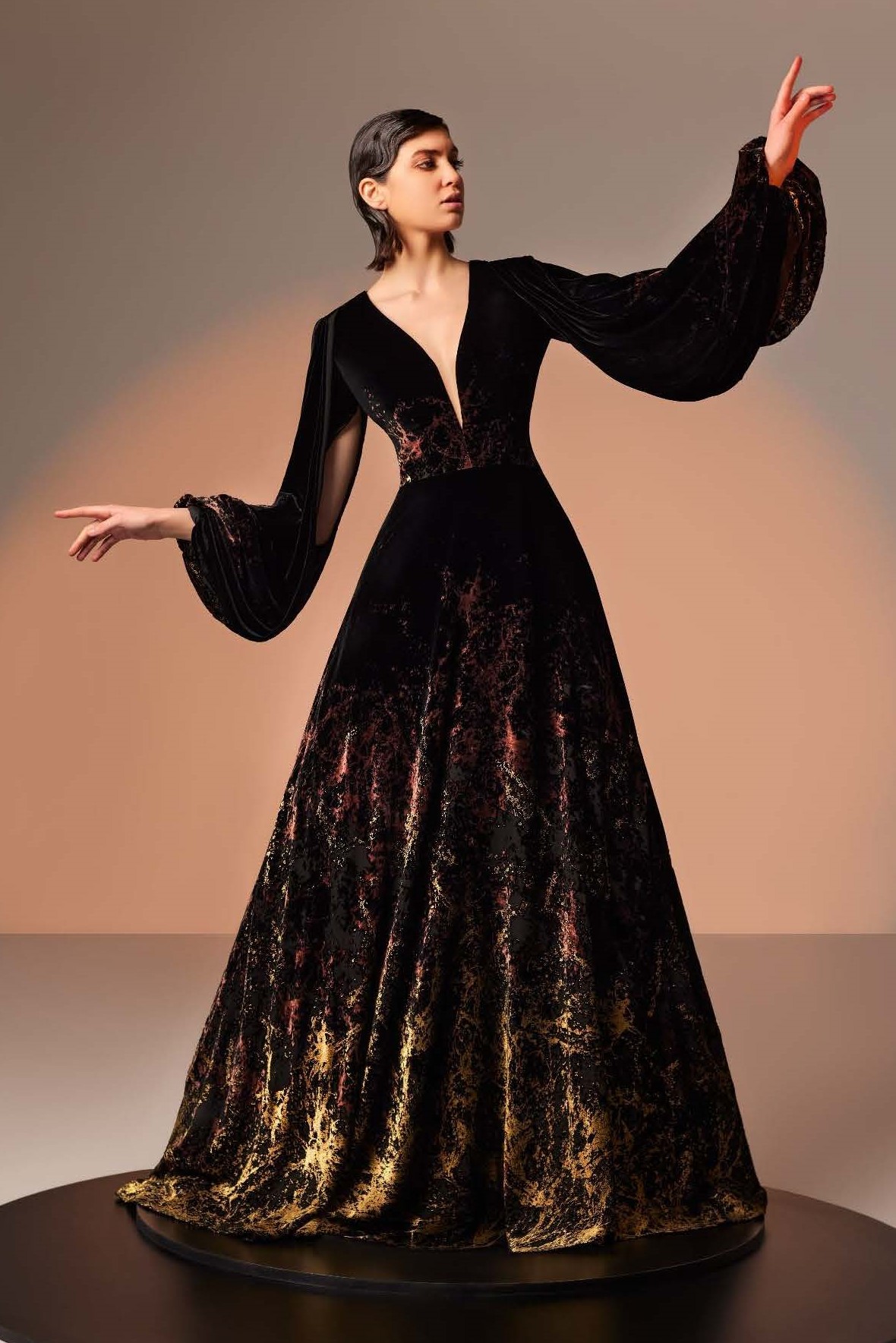 LINED VELVET GOWN