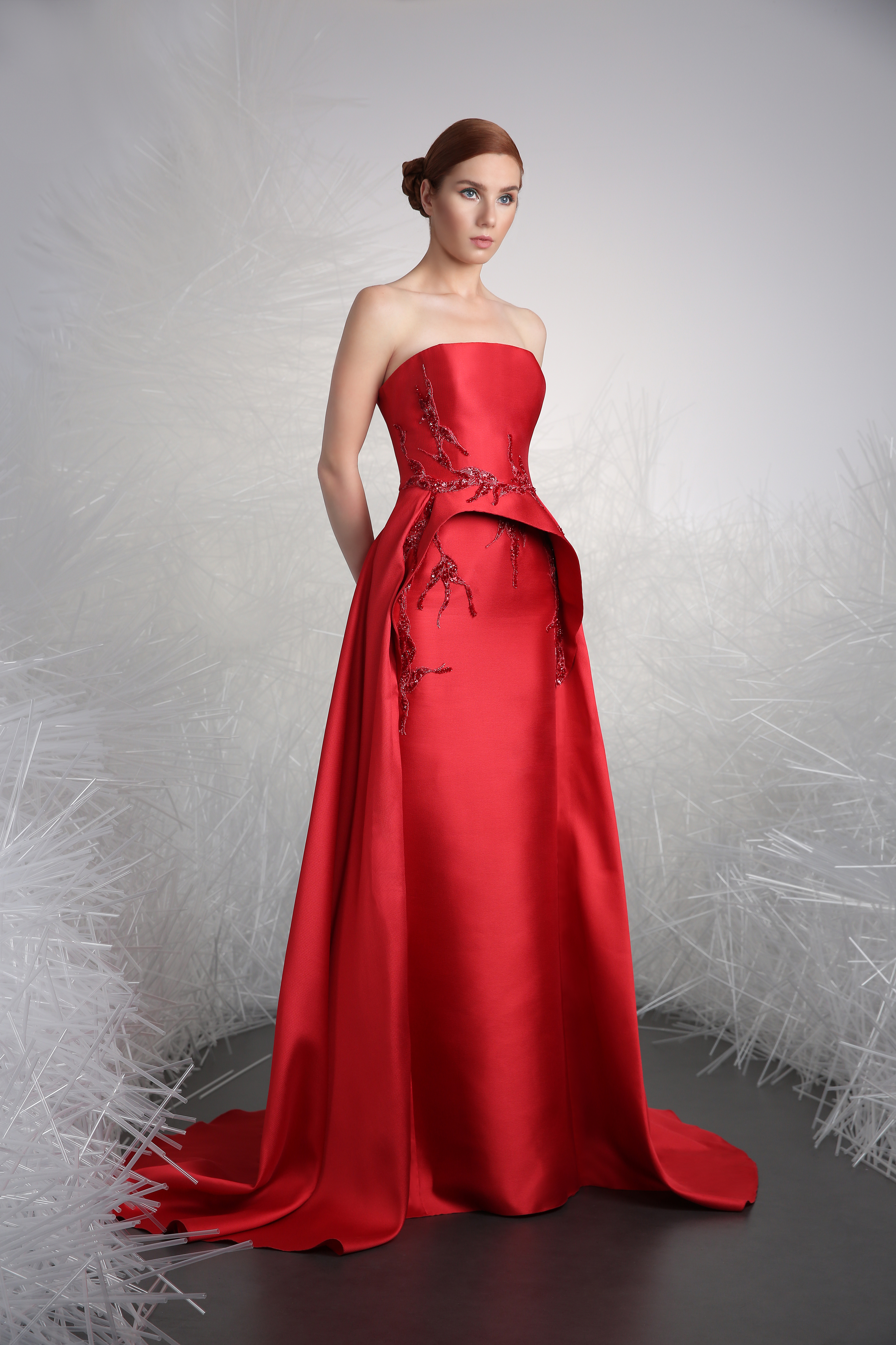 a line evening gown