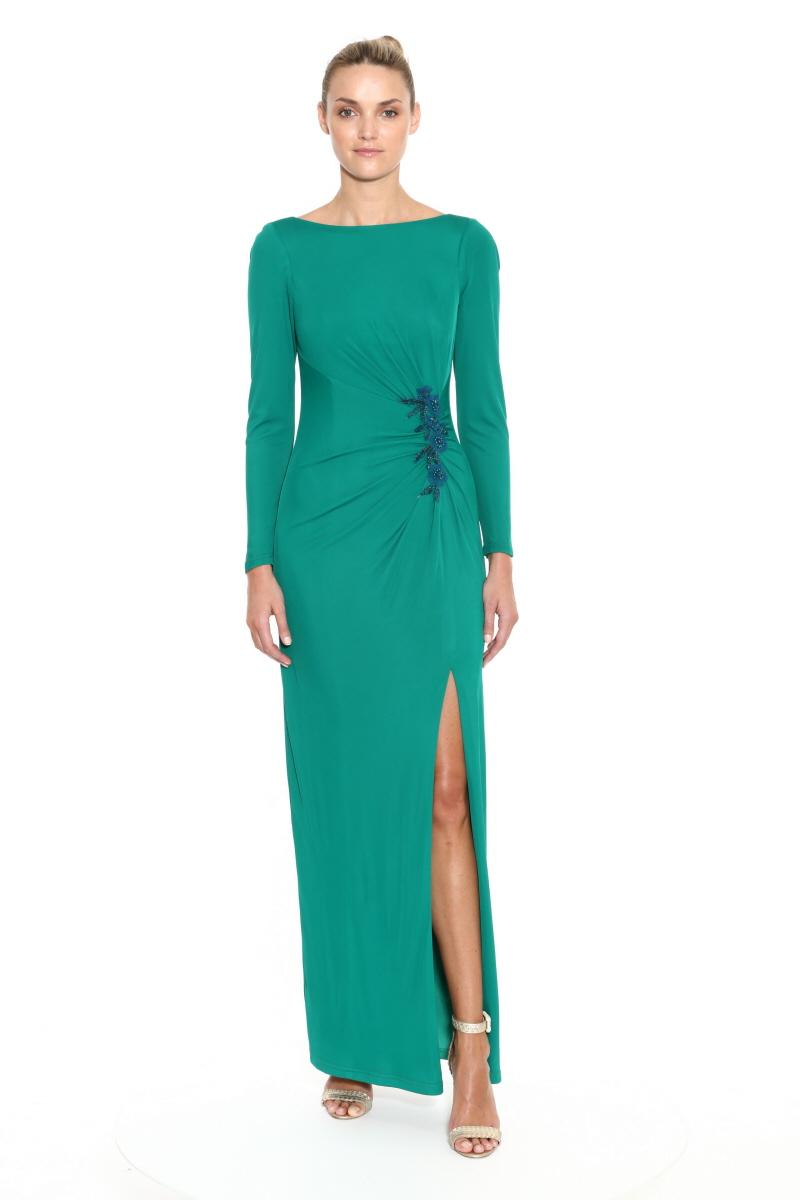 long sleeve jersey gown