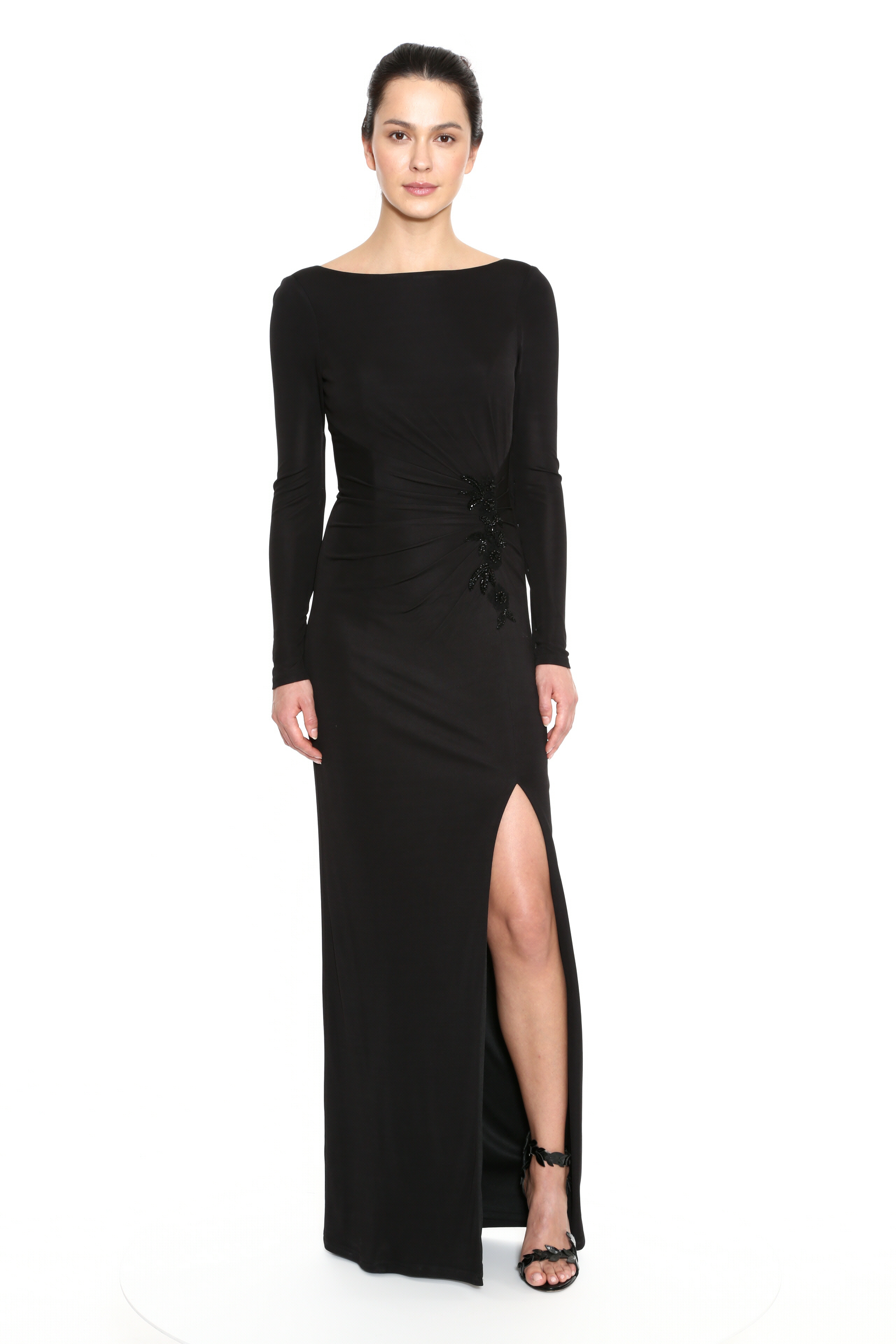 long sleeve jersey gown