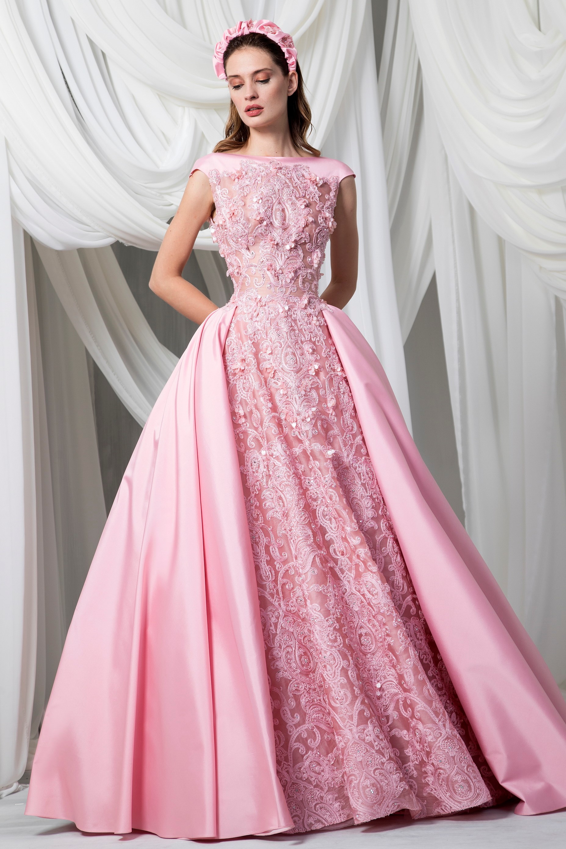 Cap Sleeve Sequined Chiffon Formal Dress With Draping And Illusion Back -  June Bridals
