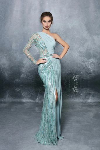 One Shoulder Luxury Midi Cocktail Dresses & Sleeve Gowns