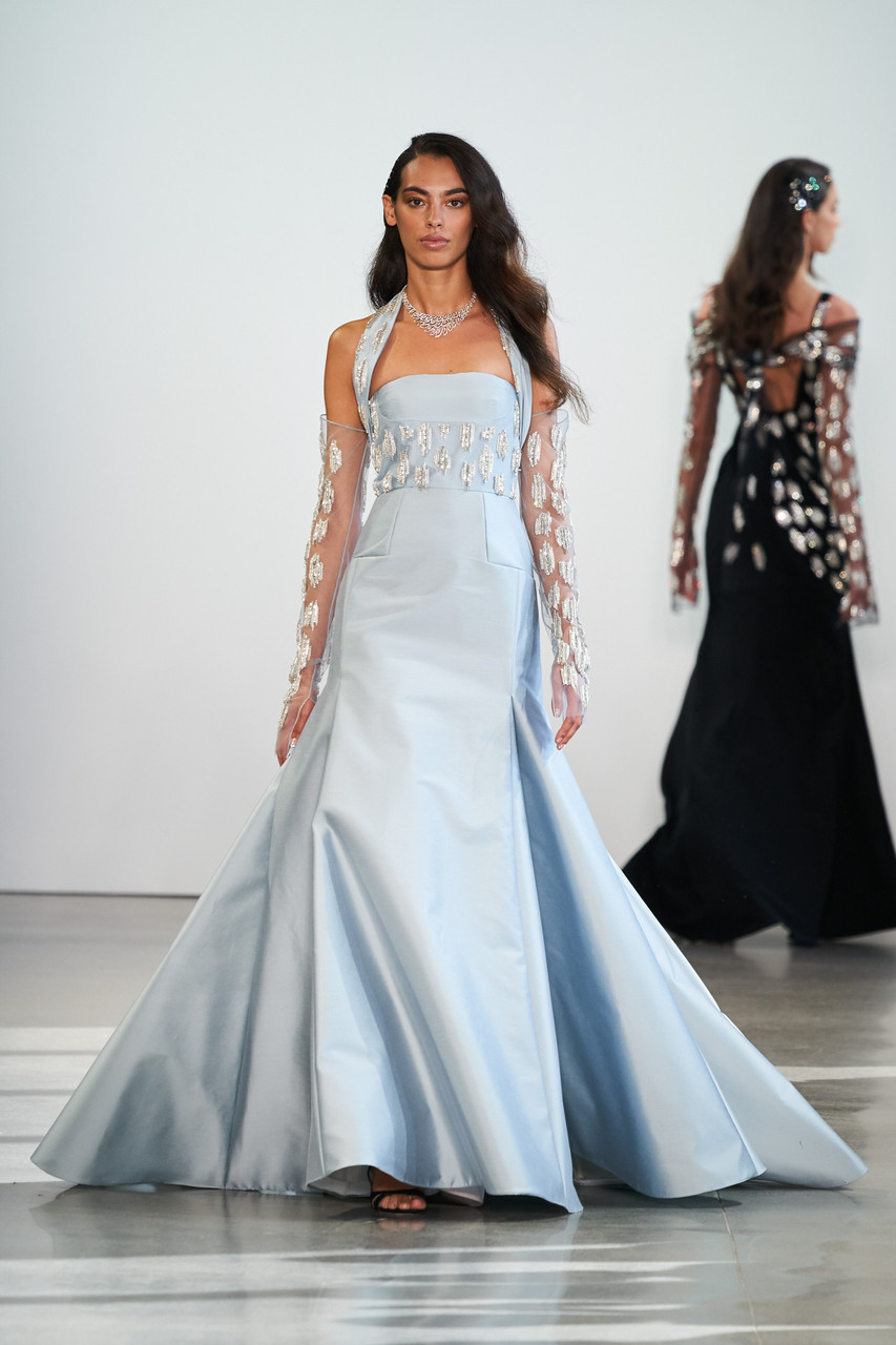 Bibhu Mohapatra Light Blue Embellished Ball Gown