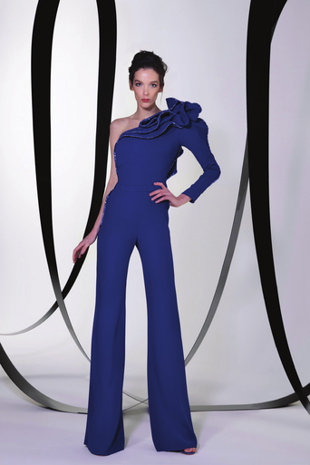 Tony Ward Ruffled One Sleeve Jumpsuit - District 5 Boutique