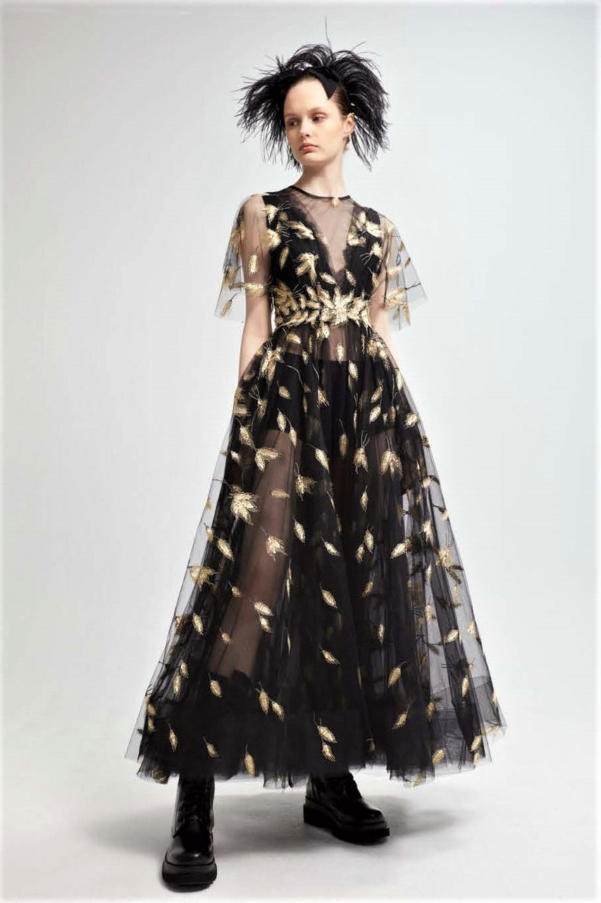 Yolancris Embellished Short Sleeve Midi Dress