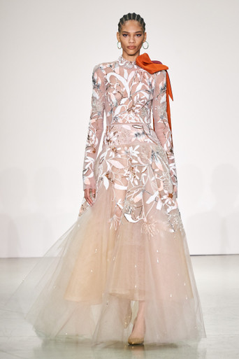 Bibhu Mohapatra Antique Rose Tulle Gown - District 5 Boutique