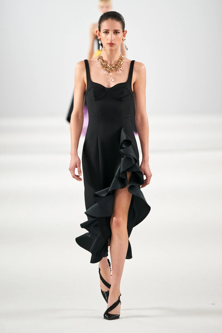 Shop Carolina Herrera Sleeveless Bustier Midi Column Dress