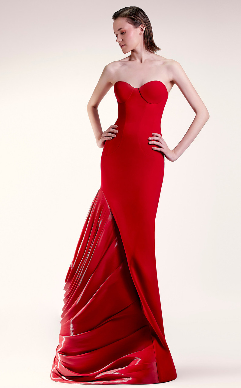 Gaby Charbachy Asymmetrical Hem Gown