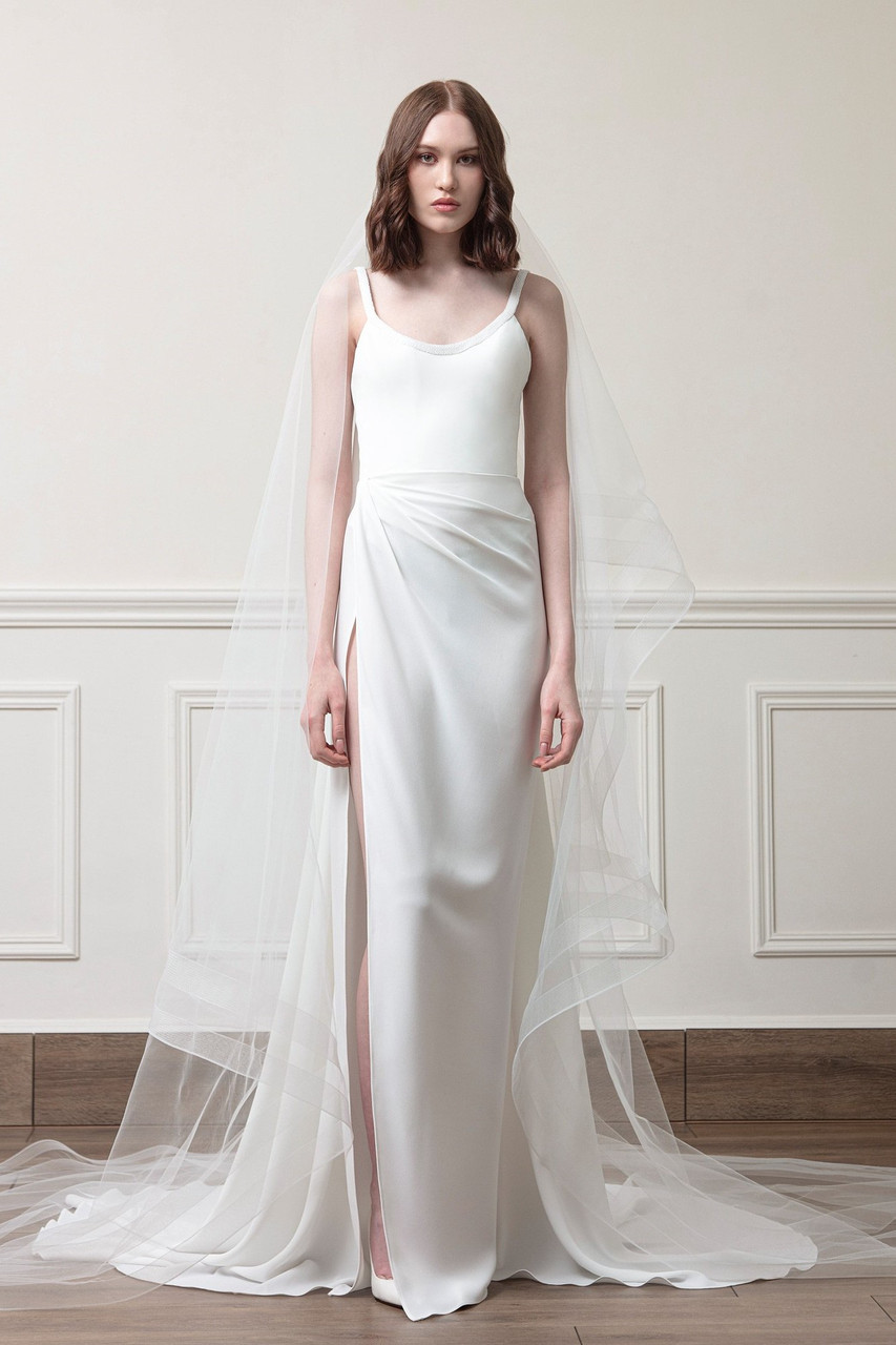 Georges Chakra Crepe Column Gown