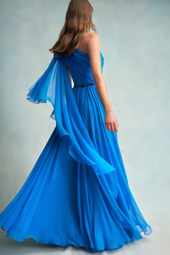 One Shoulder Luxury Midi Cocktail Dresses & Sleeve Gowns