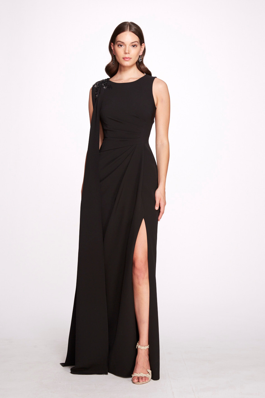 Marchesa Notte Stretch Crepe Column Gown