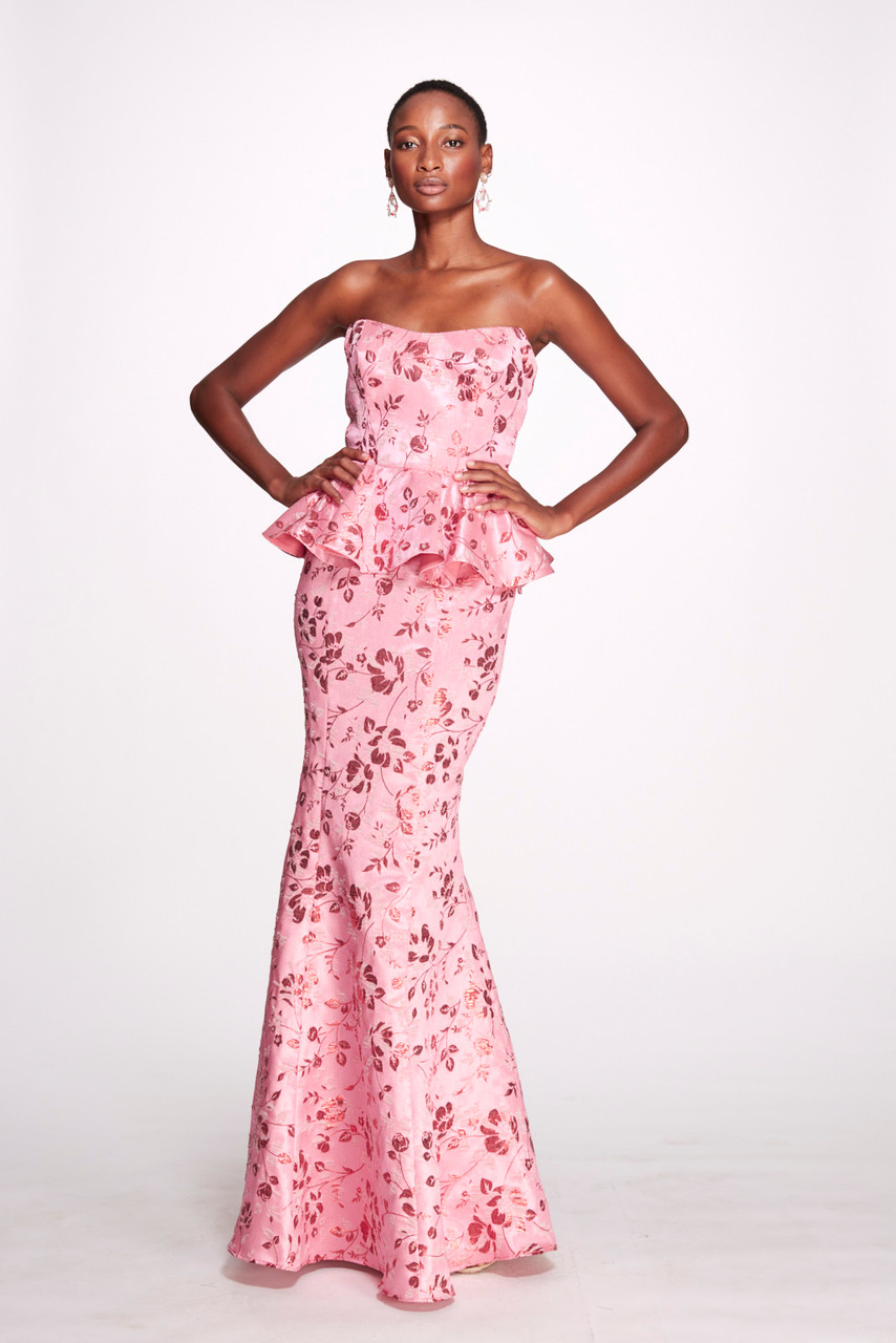 Shop Marchesa Notte Briar Rose Jacquard Gown