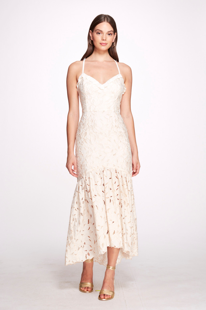 Marchesa Notte Peony Laser Cut Maxi Dress | ModeSens