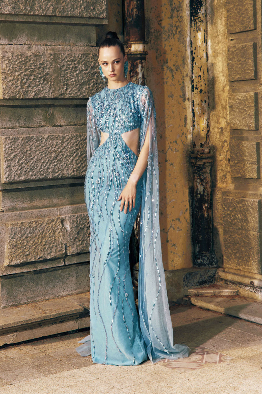 Tony Ward Embroidered Tulle Gown With Cut-outs