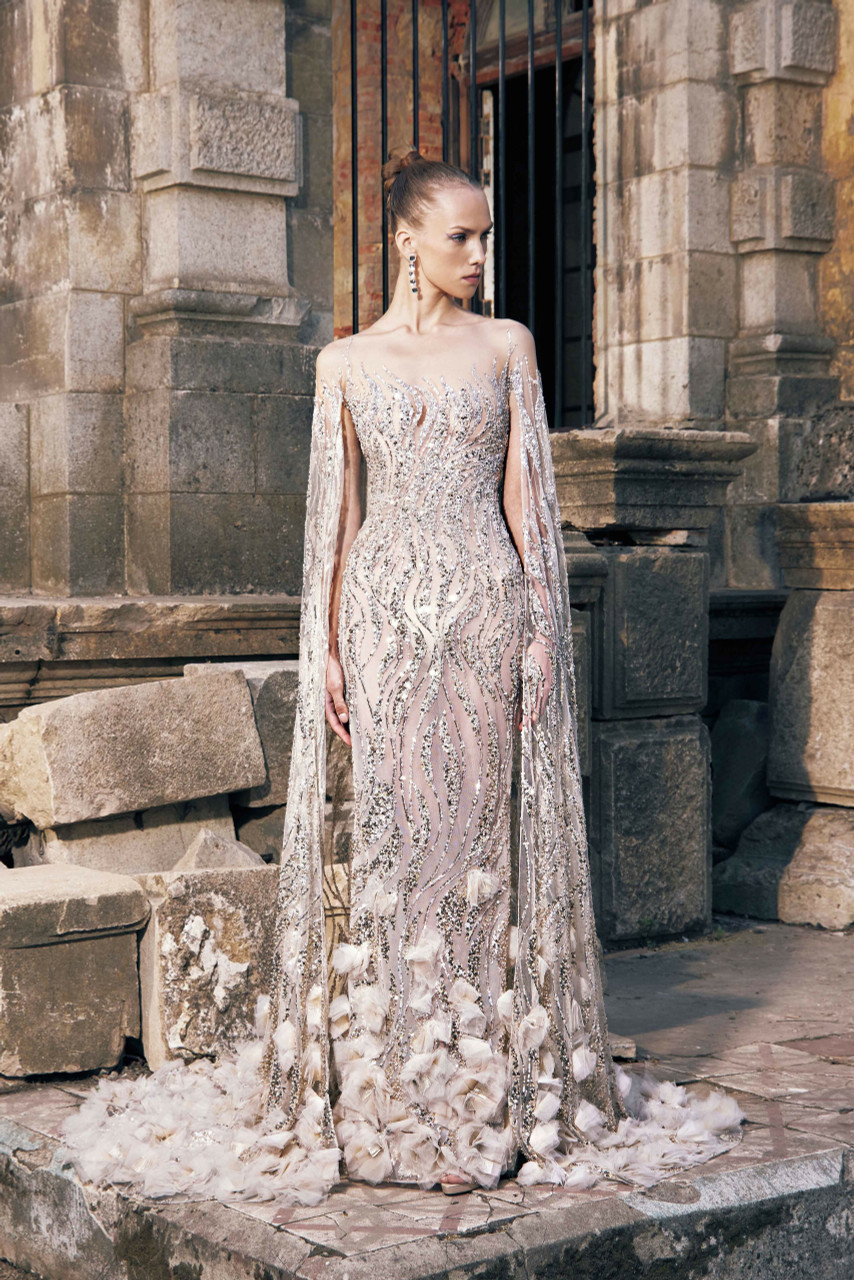 Tony Ward Tulle Gown With Statement Cape