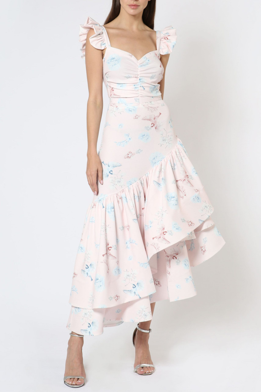 Zeena Zaki Floral Tiered Dress