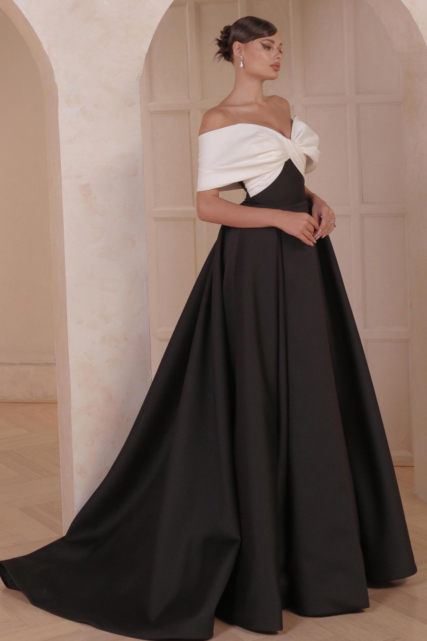 Mark Bumgarner Draped Off Shoulder Ball Gown