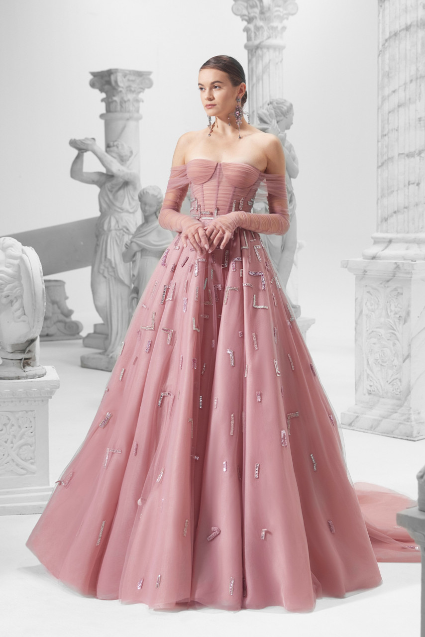 Khaled & Marwan Couture Off The Shoulder Ball Gown
