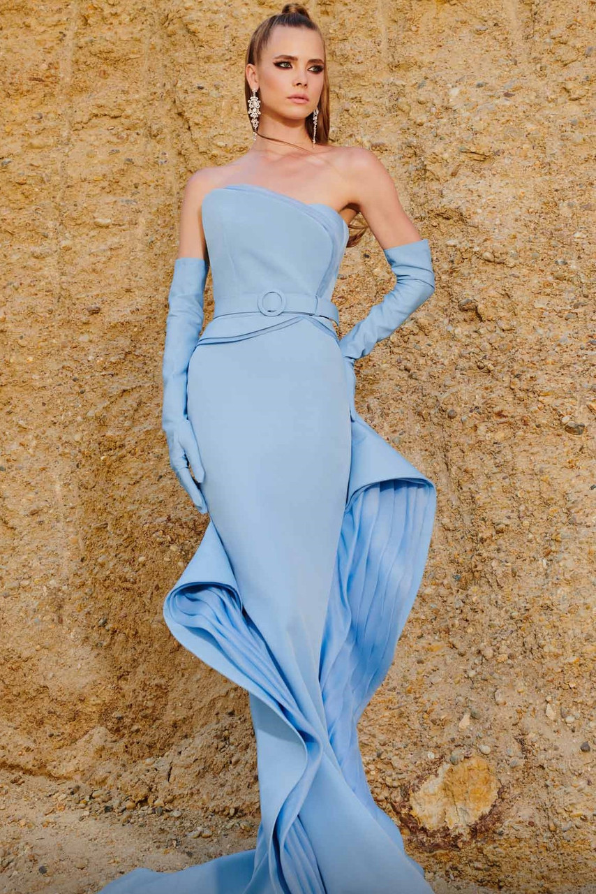 Fouad Sarkis Strapless Sculpted Gown