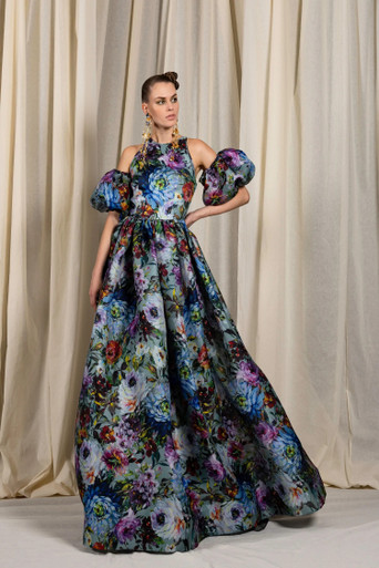 Isabel Sanchis Altamoda patterned ball gown - Multicolour