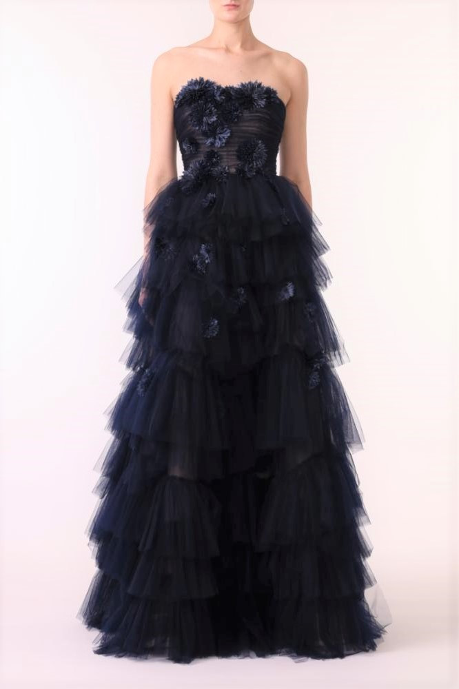 Shop Jason Wu Collection Floral Tiered Applique Gown
