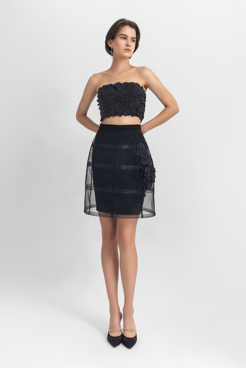 Shop Gemy Maalouf Laser-cut Top And Cage-like Skirt