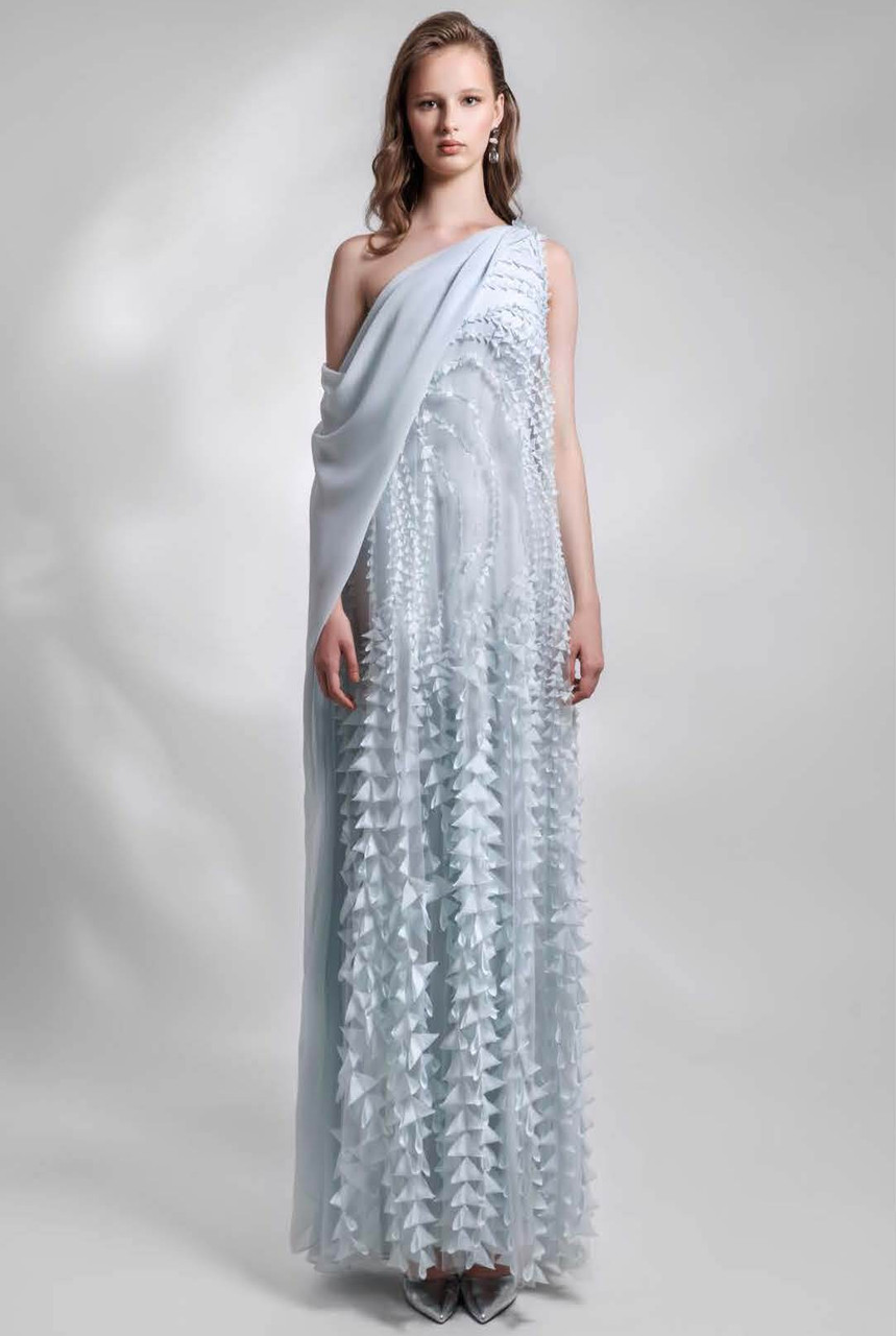 Gemy Maalouf Laser-cut Chiffon Gown