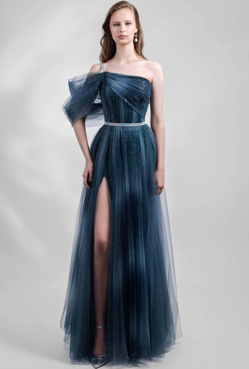 Gemy Maalouf Embellished Shoulder A-line Tulle Gown